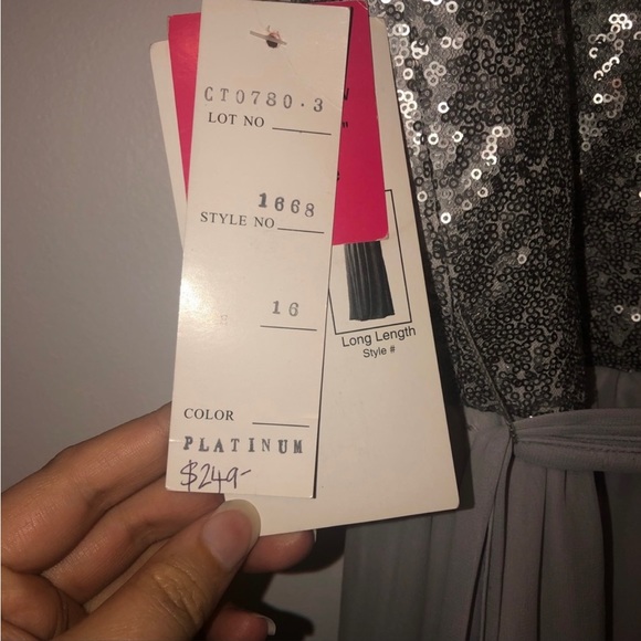 Platinum Color Semi Formal Dress - Picture 6 of 6